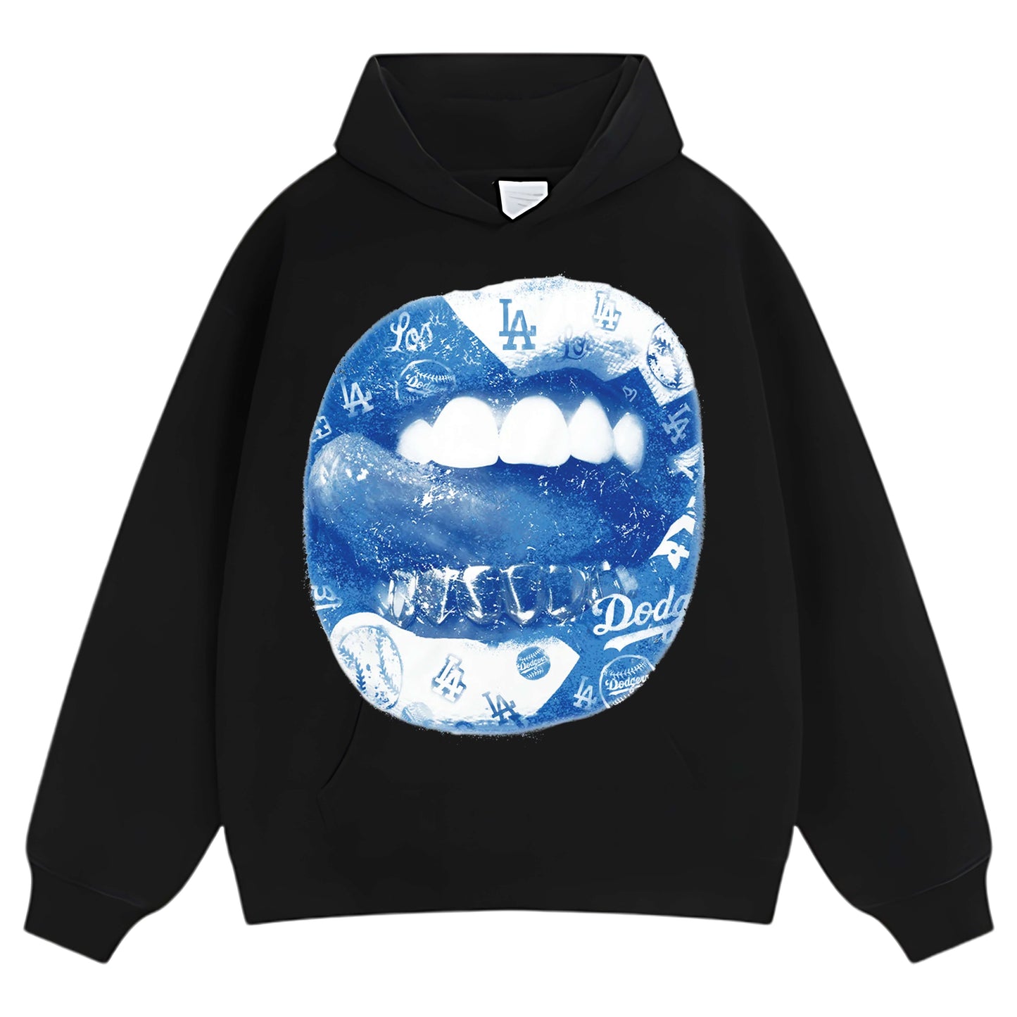 BLUE VINTAGE DODGERS LIP PRINT TEE & LS & HOODIE
